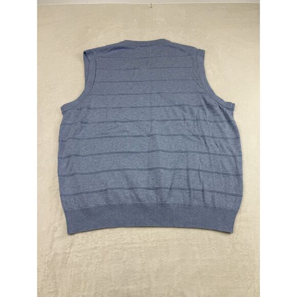 Chaps Sweater Vest Mens XL Blue V Neck Pullover Lightweight Knit Preppy Classic - Picture 8 of 8